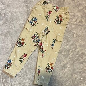 Kith RT: $95 Kids Floral Cargo Jeans - Multicolor on Tan size 4/5